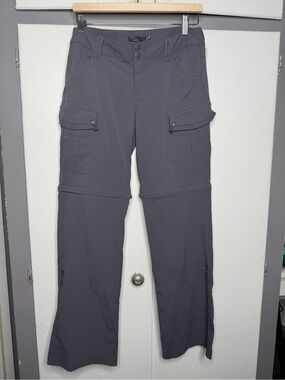 prAna women Sage Convertible Pant size 6 dark gray roll up hiking outdoor